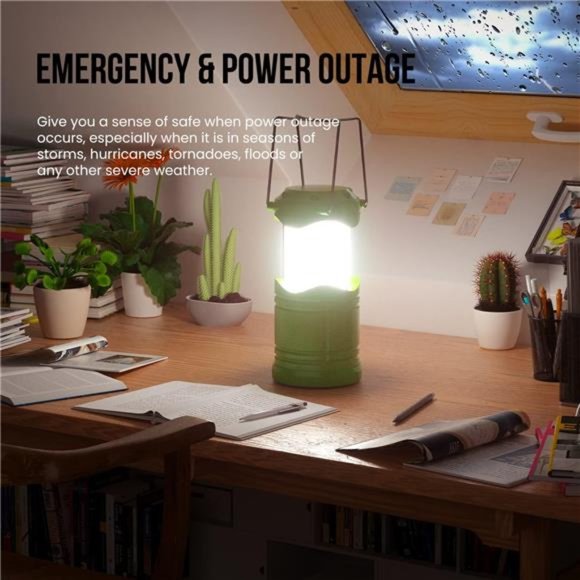 4 Pack LED Camping Lanterns, Battery Powered Camping Lights COB Super Bright - Picture 6 of 6